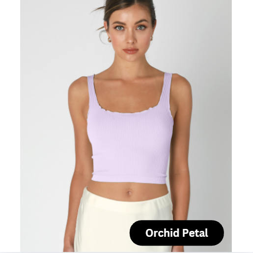 Ribbed Lettuce Edge Tank Tops