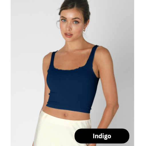 Ribbed Lettuce Edge Tank Tops