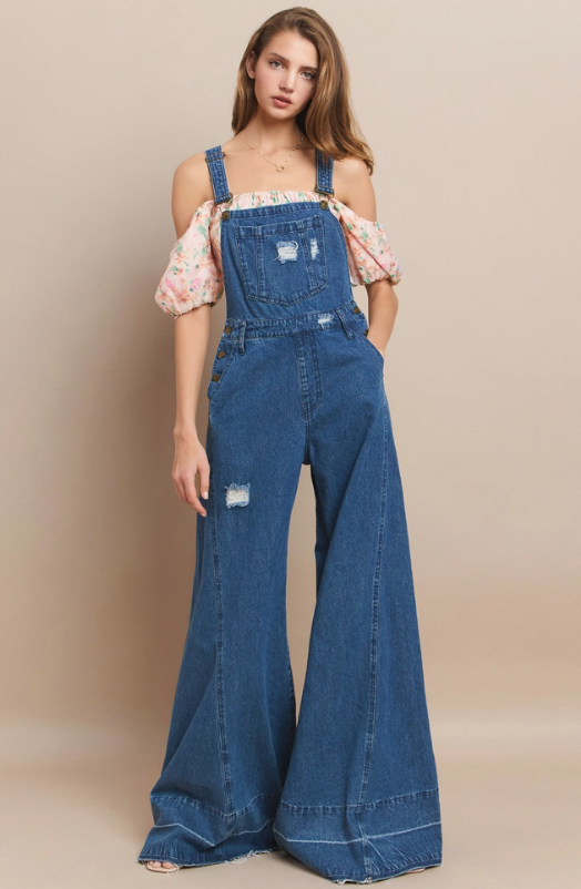 Bell Bottom Blues Overalls