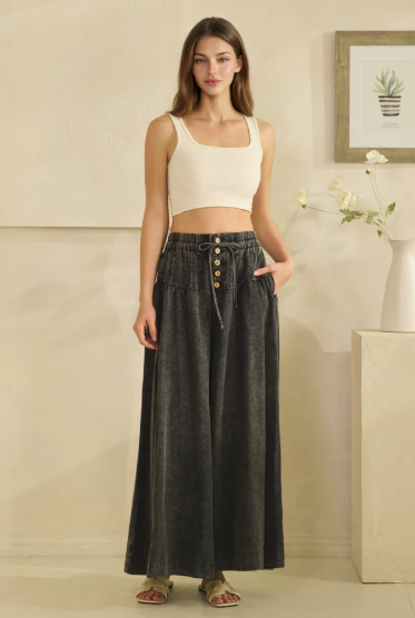 Black Pintuck Pants *Final Sale*