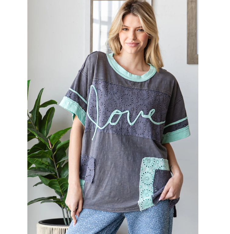 Love Eyelet Patch Top *Final Sale*