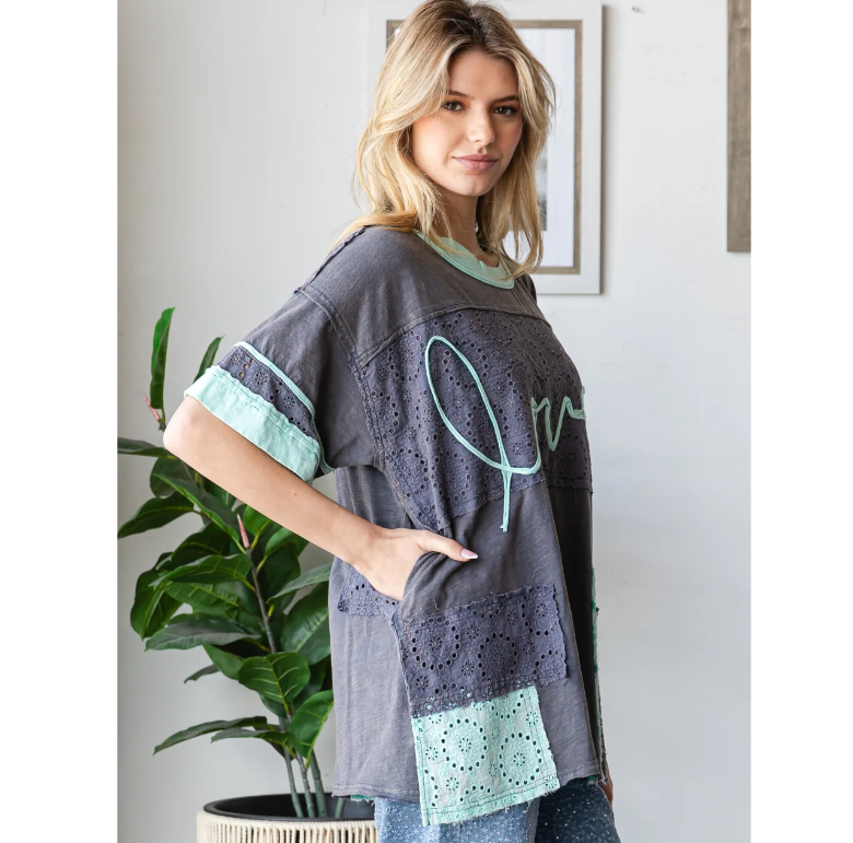 Love Eyelet Patch Top *Final Sale*