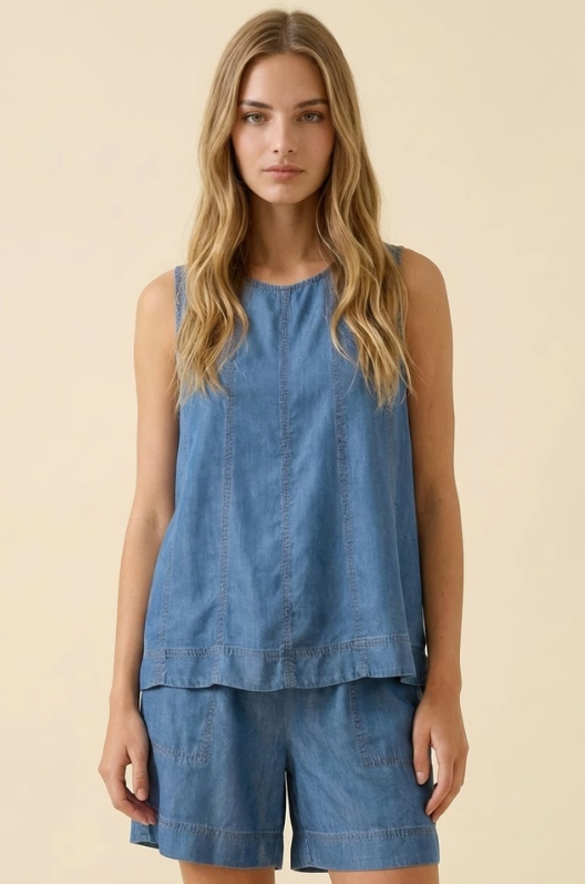 Along the Lines Tencel Top