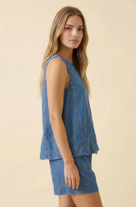 Along the Lines Tencel Top