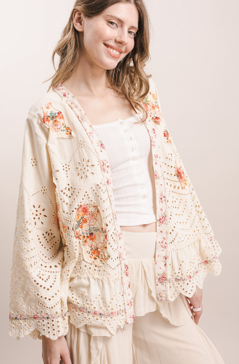 Storybook Eyelet Cardigan
