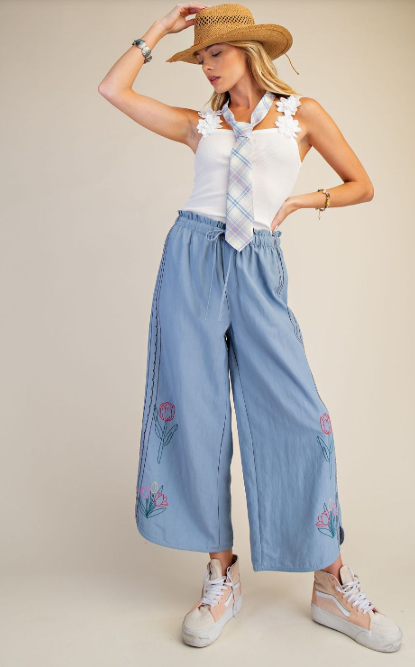 Slow Ride Embroidered Pants