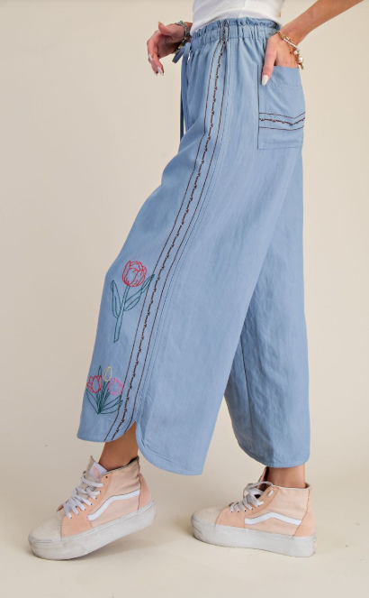Slow Ride Embroidered Pants