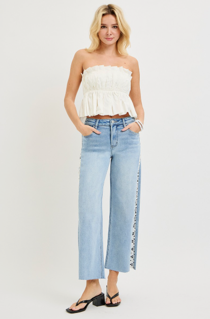 Risen Lace Jeans