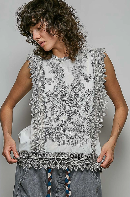 Break On Through Embroidered Top