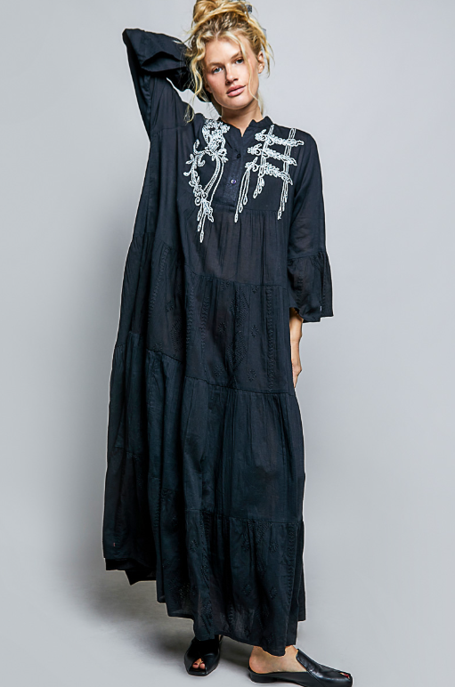 Pearl Embroidered Maxi Dress *Doorbuster*Final Sale*