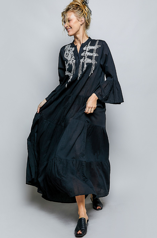 Pearl Embroidered Maxi Dress *Doorbuster*Final Sale*