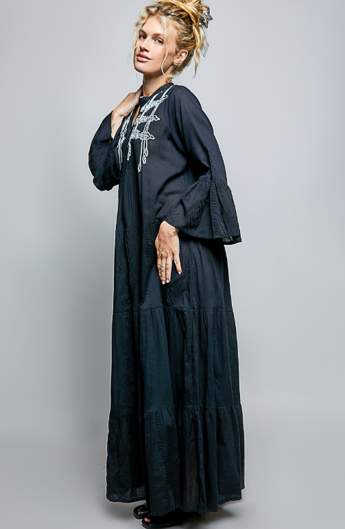 Pearl Embroidered Maxi Dress *Doorbuster*Final Sale*