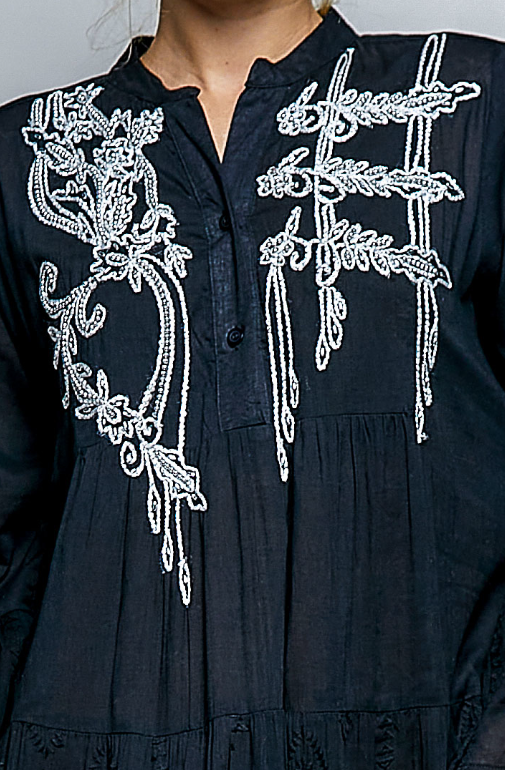Pearl Embroidered Maxi Dress *Doorbuster*Final Sale*