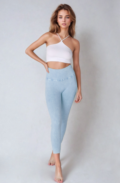 Vintage Wash Capri Leggings