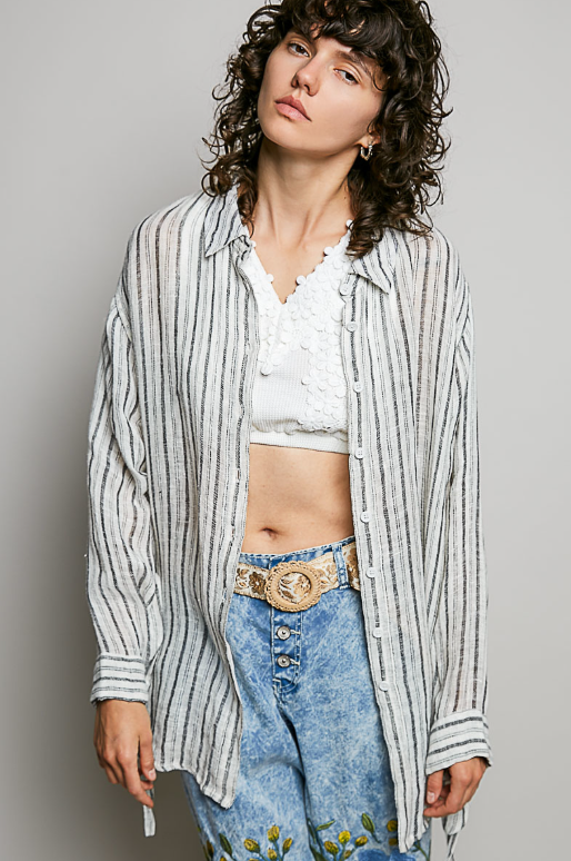 Sandbar Striped Linen Top *Final Sale*