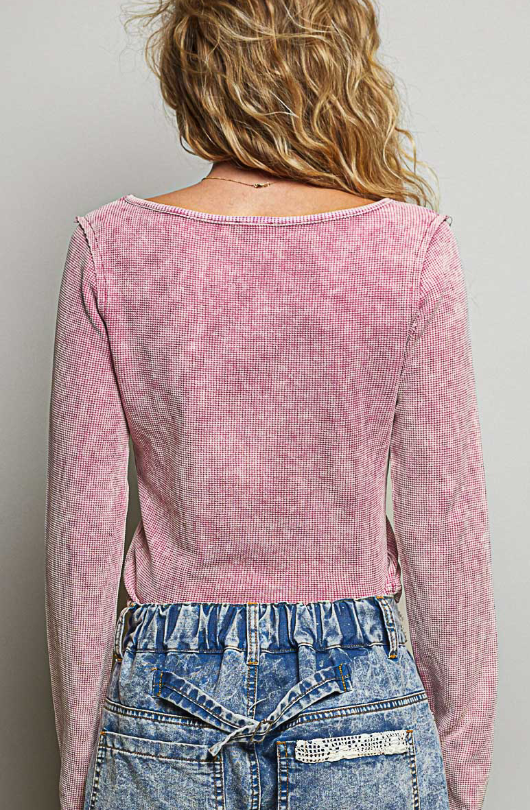 Thermal V-Neck Long Sleeve Top