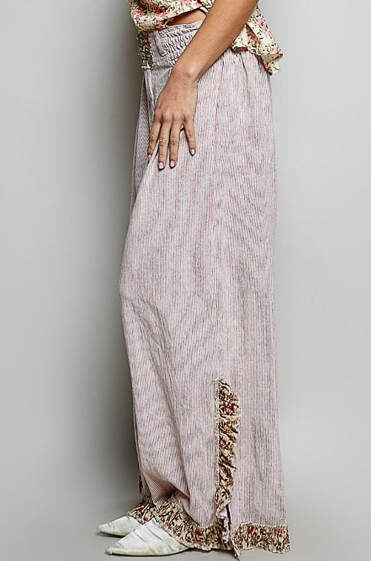 Side Note Striped Pants