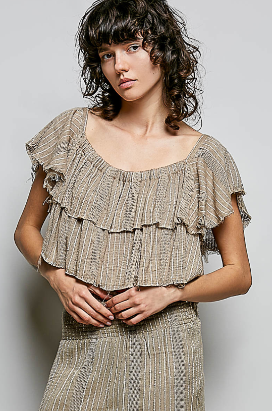 Sandstone Ruffle Top
