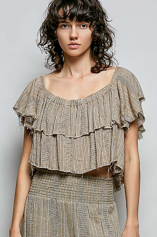 Sandstone Ruffle Top