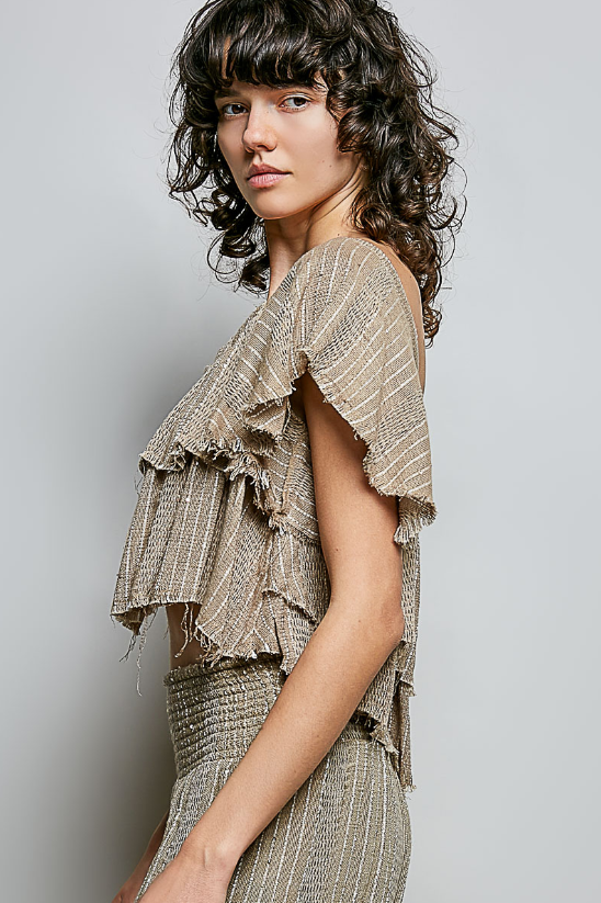 Sandstone Ruffle Top