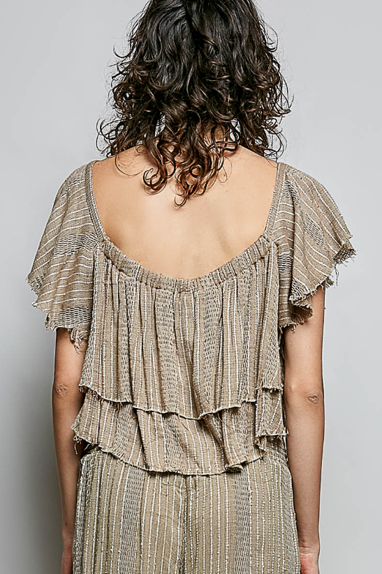 Sandstone Ruffle Top