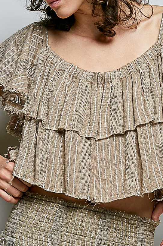 Sandstone Ruffle Top