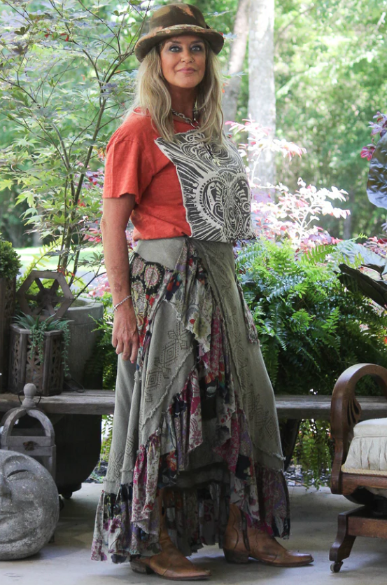 Wander Patch Wrap Skirt