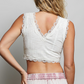 Pol Ribbed Lace Crop Top