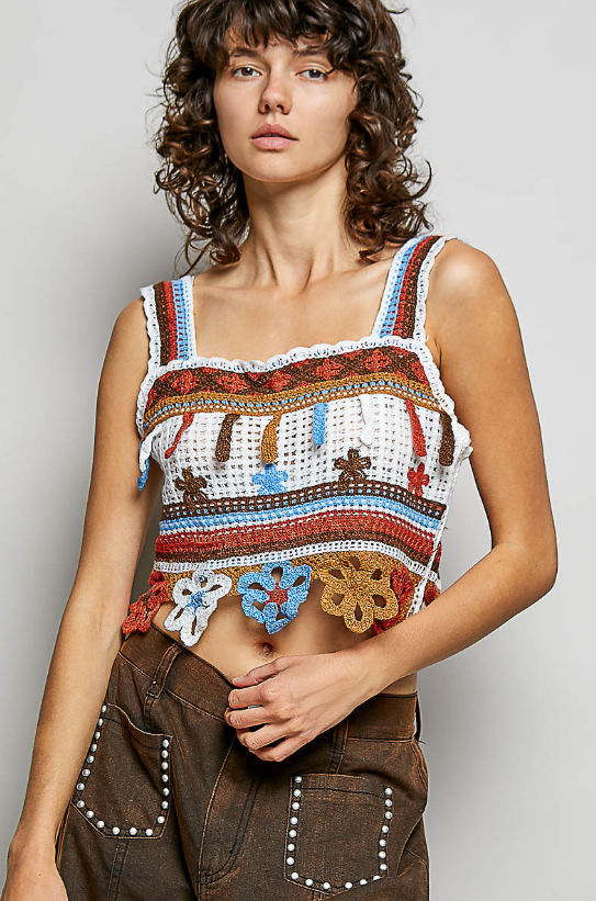 Crochet Flower Tank*Doorbuster*Final Sale*