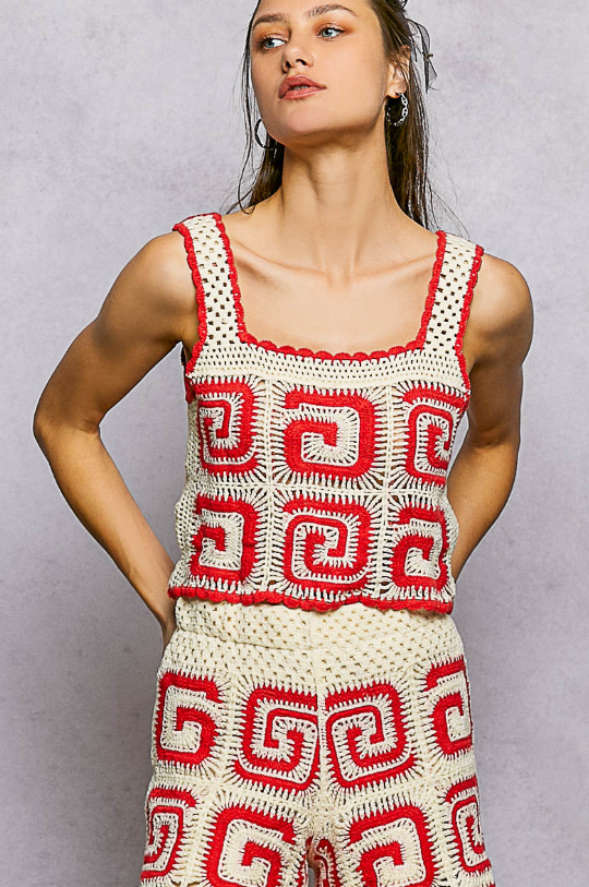 Swirl Crochet Tank *Doorbuster*Final Sale*