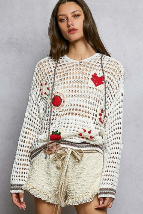 Berry Crochet Hoodie *Doorbuster*Final Sale*