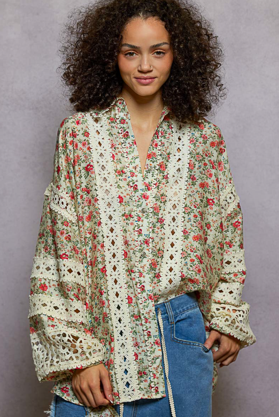 Floral Crochet Top *Doorbuster*Final Sale*