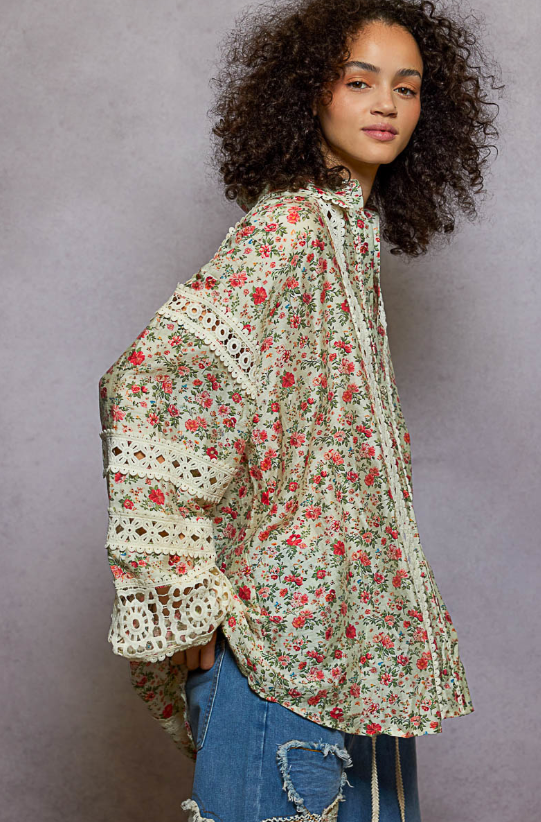 Floral Crochet Top *Doorbuster*Final Sale*
