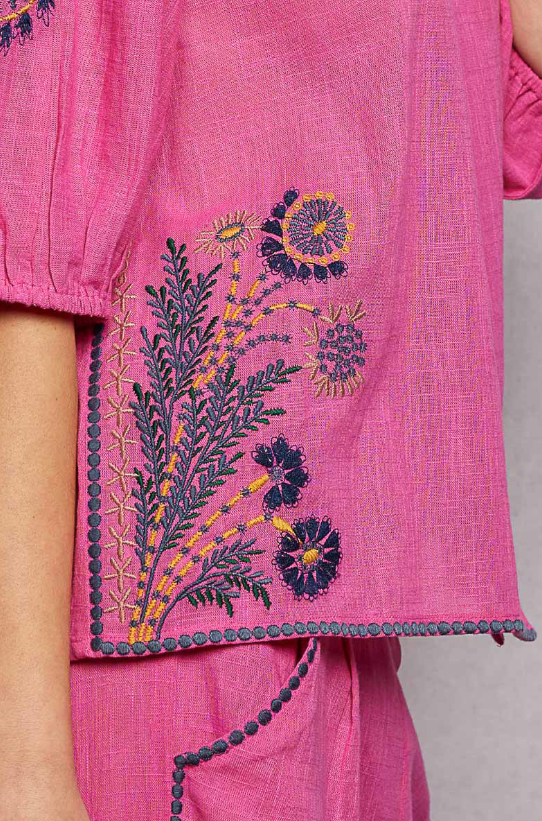 Pink Embroidered Top *Doorbuster*Final Sale*