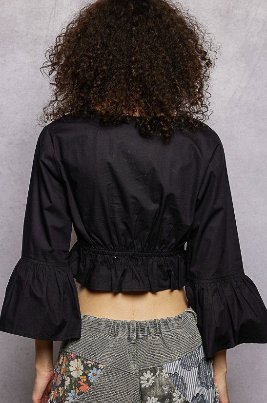 Pearl Embroidered Crop Top *Doorbuster*Final Sale*