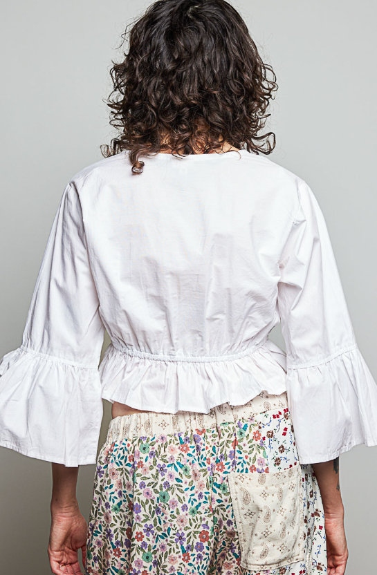 Pearl Embroidered Crop Top *Doorbuster*Final Sale*