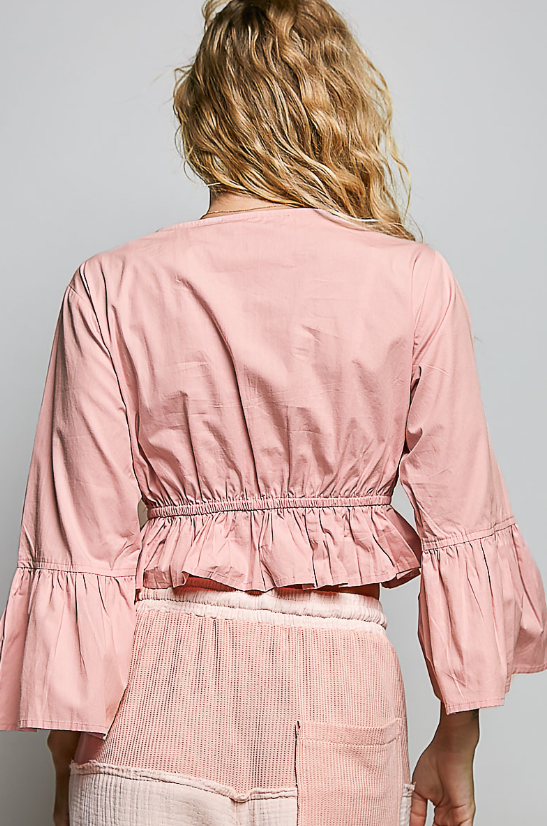 Pearl Embroidered Crop Top *Doorbuster*Final Sale*