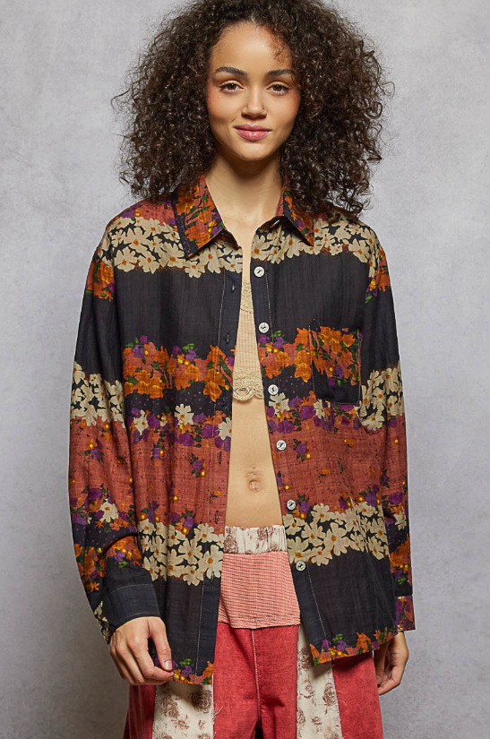 Lightweight Button Down Top *Doorbuster*Final Sale*