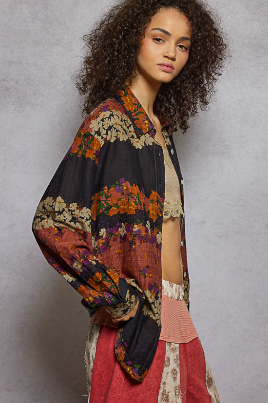 Lightweight Button Down Top *Doorbuster*Final Sale*