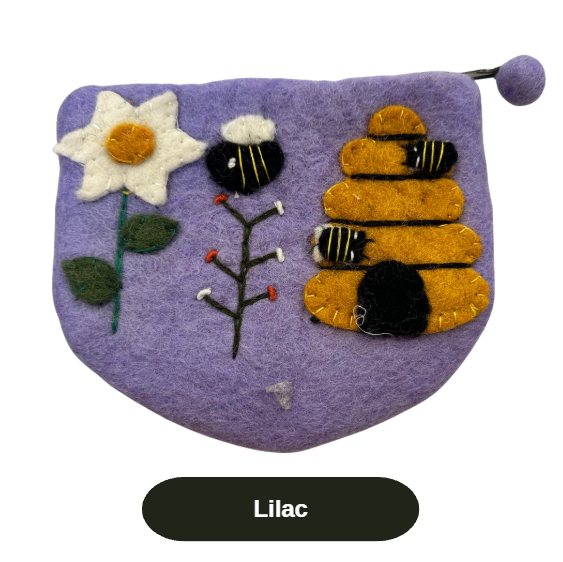 Felted Bee Coin Pouches