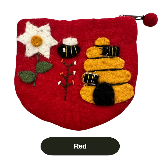 Felted Bee Coin Pouches