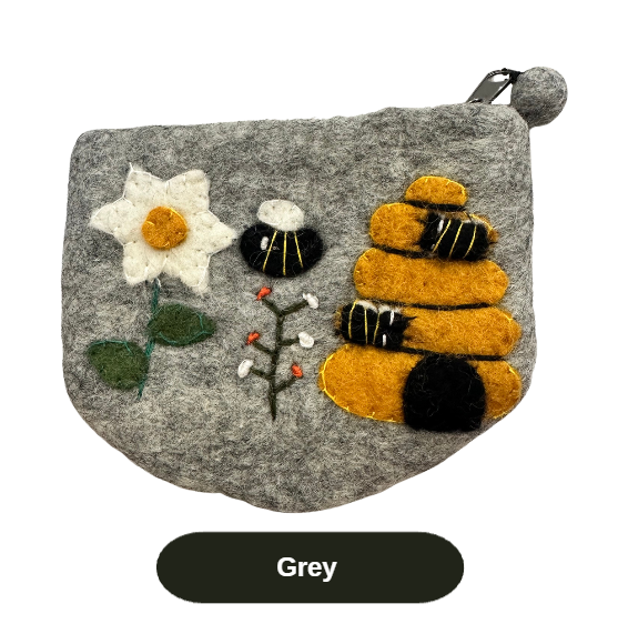 Felted Bee Coin Pouches
