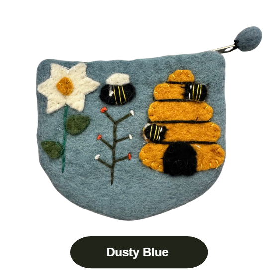 Felted Bee Coin Pouches