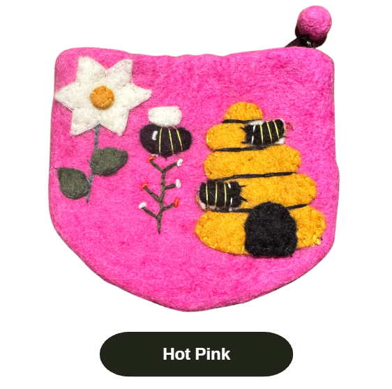 Felted Bee Coin Pouches