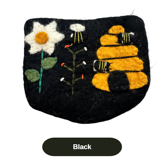 Felted Bee Coin Pouches