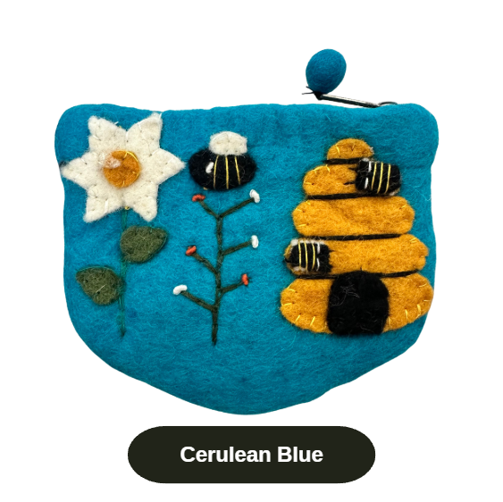 Felted Bee Coin Pouches