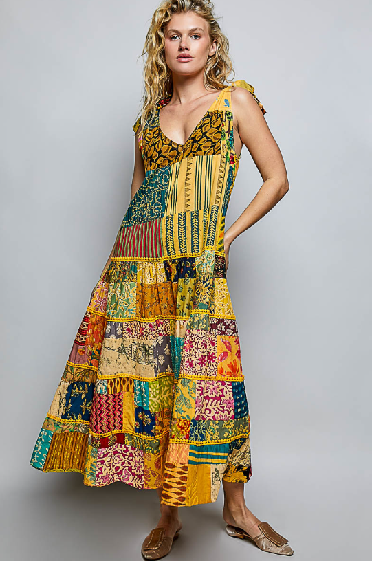 Honeycomb Harvest Patchwork Dress