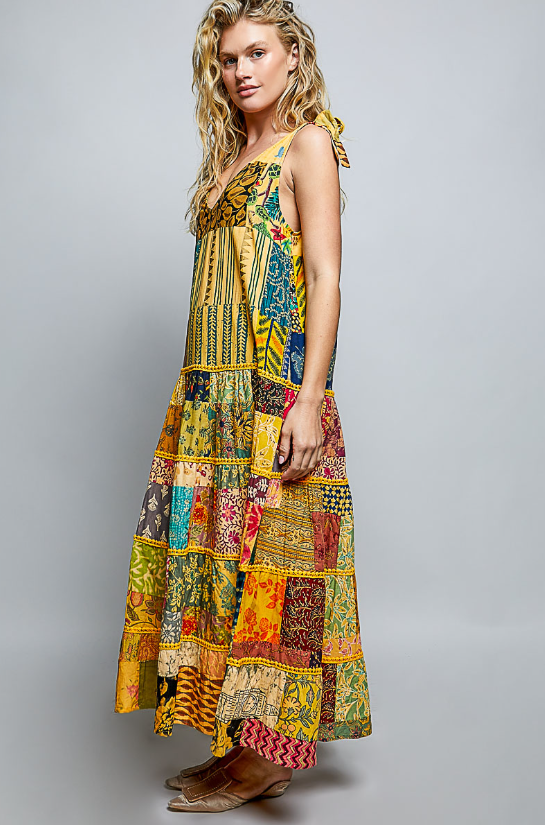 Honeycomb Harvest Patchwork Dress