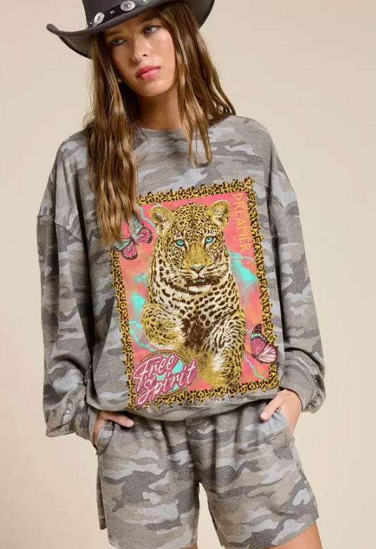 Free Spirit Leopard Sweatshirts