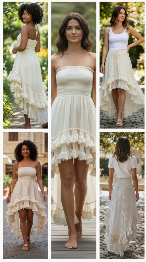 Hi-Lo Strapless Dress
